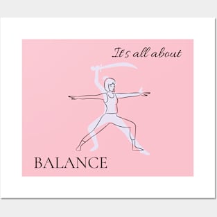 It's all about balance - Yoga design Posters and Art